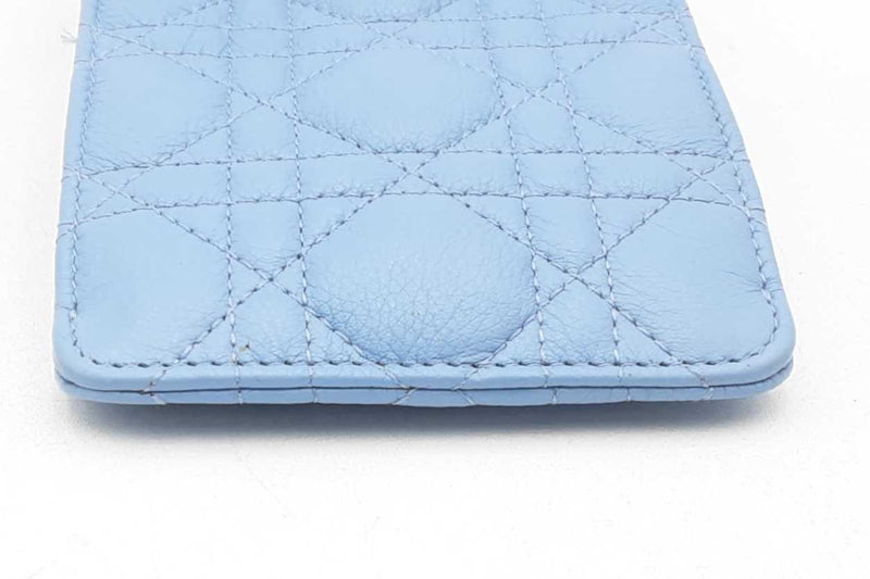 Christian Dior Cannage Caro Blue Leather Phone Pouch Crossbody Eb0425rxzsa