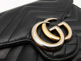 Gucci Gg Marmont Mateless Wallet On Chain Black Aa0426lozsa