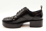 Louis Vuitton Black Patent Leather Blooms Platform Derby Shoes Sz 40 Eb0126rxzde
