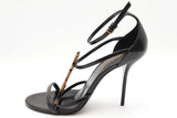 Saint Laurent Cassandra Black Leather Heels Size 39.5 Eb0626exdu