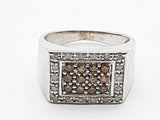 0.32 Cttw White Brown Diamonds 10k White Gold 5.3g Ring Size 6 Do0326oirde