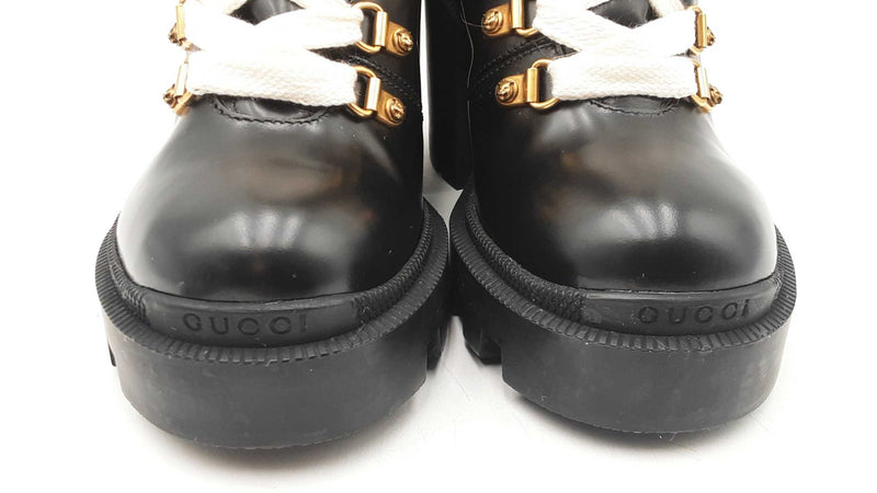 Gucci Magnum Fur & Faux Pearl Boots In Black Leather Size Eu 35 Fw0825exdu