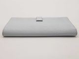 Hermes Bearn Soufflet Bleu Brume Blue Chevre Mysore Palladium Wallet Do1025cxzde