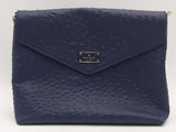 Kate Spade Leena La Vita Ostrich Shoulder Bag Blue Aa1025orsa