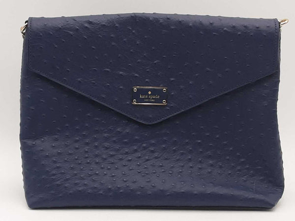 Kate Spade Leena La Vita Ostrich Shoulder Bag Blue Aa1025orsa