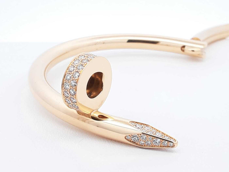 Cartier Juste Un Clou Diamond & 18k Gold Bracelet 48.8 Gm Size 19 Fw0925lzxzxdu
