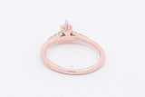 0.51ctw Pear Shape Diamond Ring In 14k Rose Gold 3 Grams Size 8.5 Eb0126rxzsa