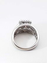 1.12 Cttw Diamond & 10k White Gold Square Halo Ring 5.4g Size 5.5 Fw0826przdu