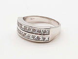 White Sapphire 18k White Gold 6.0g Ring Size 6.5 Do0626rxzde