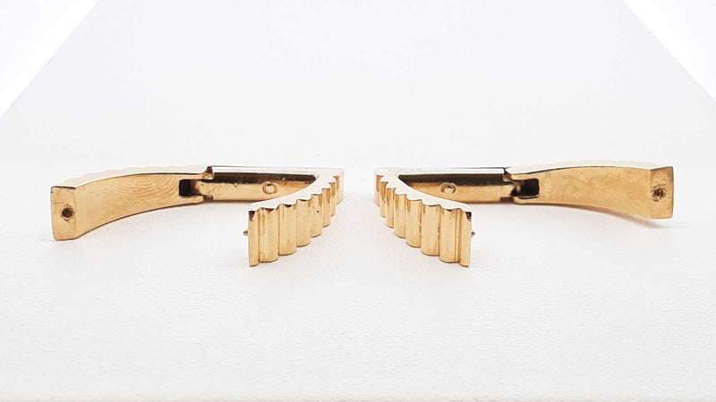 Cartier 18k Yellow Gold Retro Fluted Cuff Links 16.5 Grams Fw0925lrxzdu