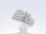 2.0 Cttw Diamond & 14k White Gold Four-row Ring 5.1 Grams Size 8 Fw0925pcsdu
