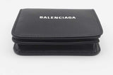 Balenciaga Black Leather Cash Flap Coin & Card Holder Wallet Eb0626lxzsa
