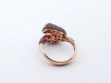 18k Rose Gold Ruby Pink Sapphire Python Ring Size 7 Lh0124lxzxde