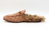 Gucci Princetown Horsebit Slippers In Beige & Brick Gg Canvas Size 7 Fw1225oizdu