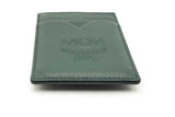 Mcm Aren Money Clip Card Case Forest Green Leather Wallet Eb0225exsa