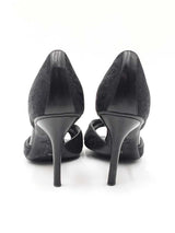 Dior Diorissimo Black Jacquard & Leather Logo Peep-toe Heels Size 5.5 Fw1026cxdu