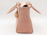 Christian Dior Lady D-lite Medium Tote Pink Handbag Aa0626szxsa