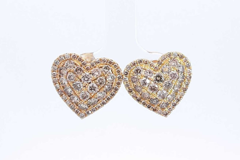 Approx. 2.54ctw Diamond Heart Shape Stud Earrings 18k Yg 4.06 Grams Eb1123pxzsa