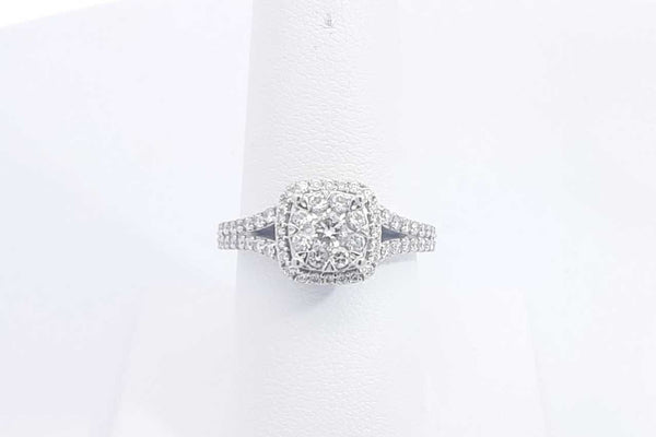 Approx. 0.93ctw Diamond Ring In 14k White Gold 5 Grams Size 7.25 Eb1224worsa