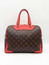 Louis Vuitton Retiro Handbag In Monogram Coated Canvas & Red Leather Fw0625wzxdu
