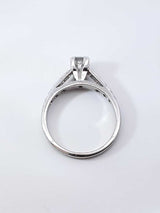 0.91 Ctw Diamond & 18k Gold Cathedral Engagement Ring 4.6g Size 7.75 Fw0426ezxdu