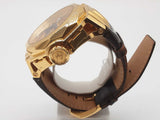 Invicta 52 Reserve Abalone Dial Brown Leather Steel Quartz Watch Do1025lxzde