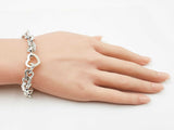 Tiffany & Co. Two-tone Heart Link Bracelet In Sterling Silver & 18k Yellow Gold 34.8 Grams 7.5 Inch Fw0726lrzdu