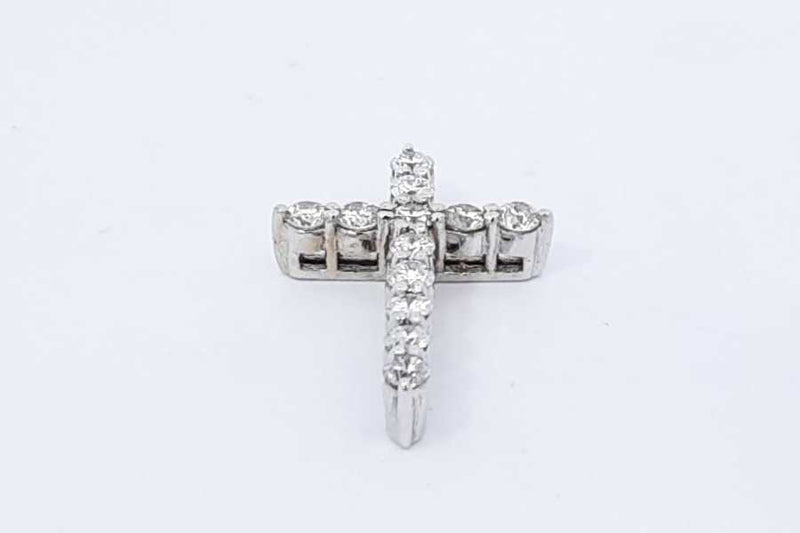 Approx. 1.32ctw Diamond Cross Pendant In 14k White Gold 5.8 Grams Eb0223lxxzsa