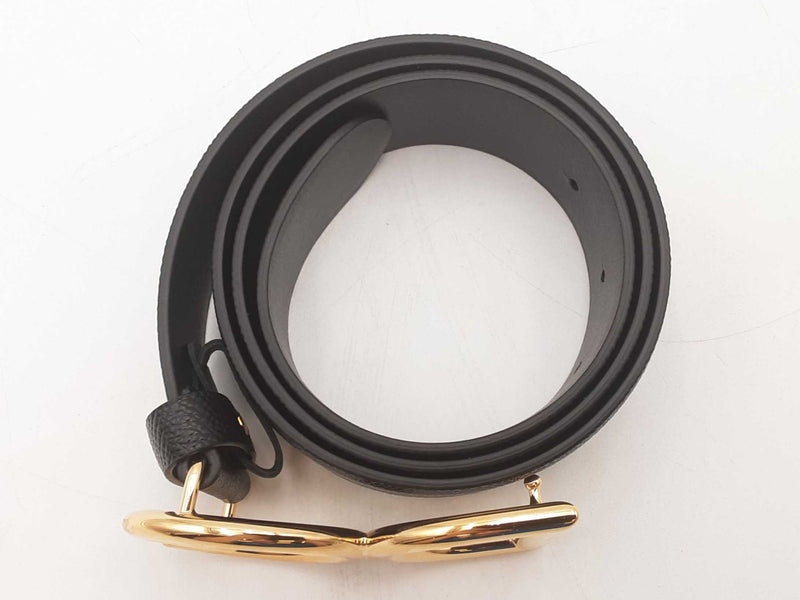 Dolce & Gabbana Black Leather D&g Logo Belt Size 36/90 Sd0725crsa