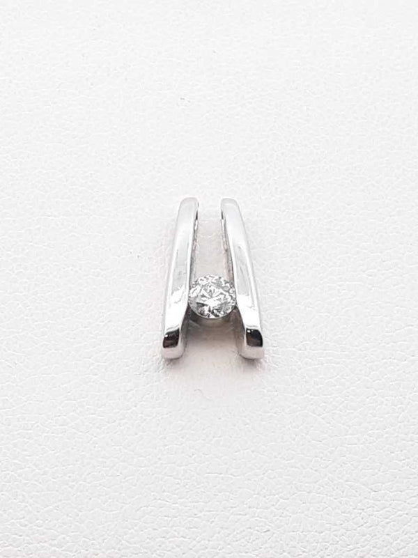 0.17 Cttw Diamond & 14k White Gold Slide Pendant 1.8 Grams Fw0925crdu
