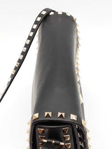Valentino Garavani Rockstud Black Leather Crossbody Bag Eb0826rxzsa