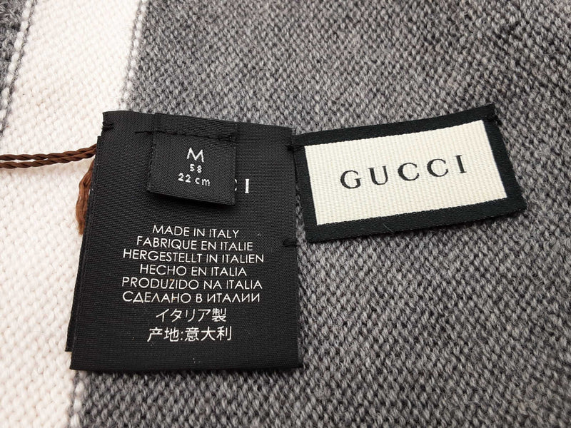 Gucci 494598 4g206 1278 Knit Gray Wool Beanie Size M Do0425oxzde