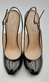 Yves Saint Laurent Tribtoo Platform Slingback Patent Leather Heels 144010024838