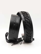 Christian Dior Admit It Corset Belt In Braid-laced Black Leather Fw1225lrzdu