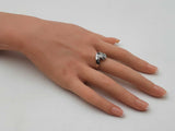 0.26 Cttw Diamond & 14k White Gold Swirl Ring 4 Grams Size 11 Fw0925lczdu