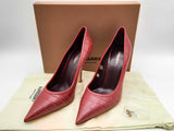 Burberry Aubri 100 Red Crocodile Embossed Leather Heels Size 40 Do0624lxzde