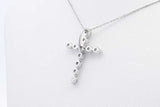 0.55ctw Lab Grown Diamond Cross 14k White Gold Necklace 1.4g 18 Inch Eb1124lesdu