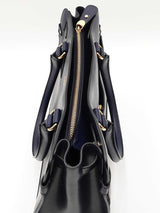 Salvatore Ferragamo Briana Navy Blue Leather Tote Bag Eb1125oxzdu