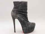 Christian Louboutin Suede Ankle Boots Gray Size 9 Aa0626lzxsa