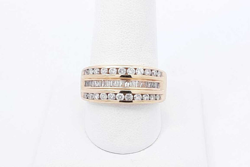 1.31ctw Diamond Ring In 14k Yellow Gold 5.7 Grams Size 9 Eb1125wxzdu