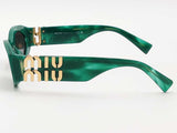 Miu Miu Smu11w Green Sunglasses With Case Aa0926lorsa
