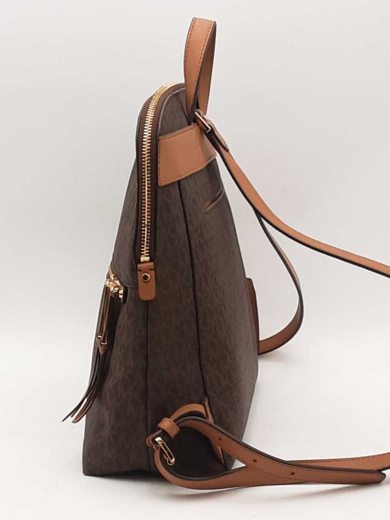 Michael Kors Rhea Medium Slim Logo Backpack Brown Aa0824rzsa