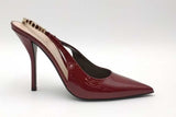 Gucci Signoria Burgundy Patent Leather Slingback Pumps Size 40 Eb0926oxzsa