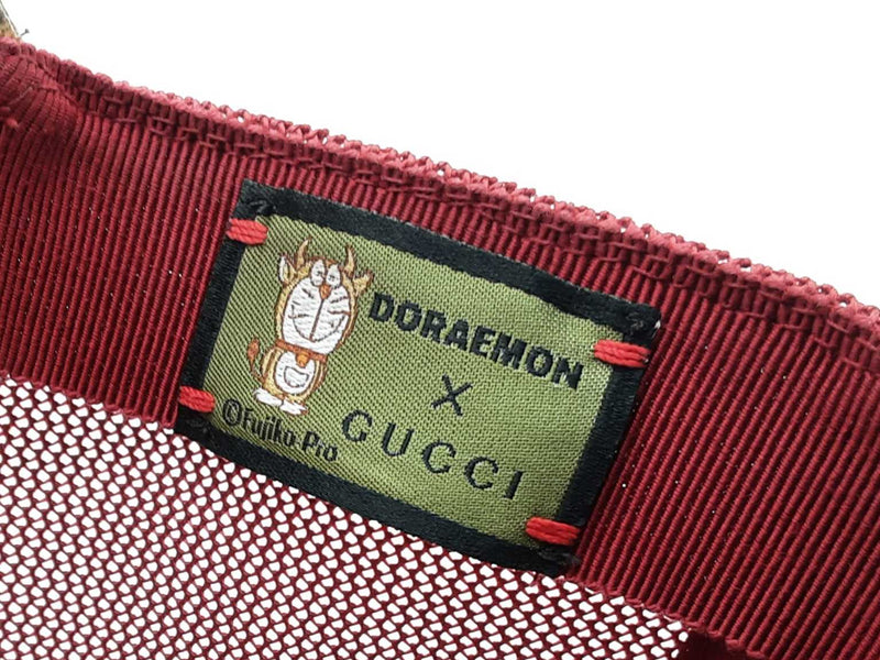 Gucci X Doraemon Tan Gg Supreme Red Baseball Hat Size M Do1125wexde