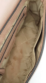 Michael Kors Sylvia Small Flap Crossbody Bag In Dusty Pink Leather Fw0924exdu