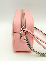 Gucci Marmont Shoulder Bag In Pink Matelassé Leather Fw0125worsa