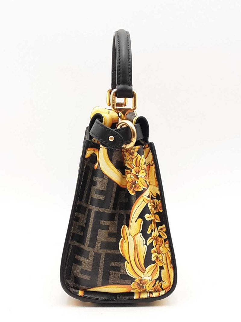 Fendi X Versace Ff Baroque Peekaboo Top Handle Bag Eb0924sxzsa