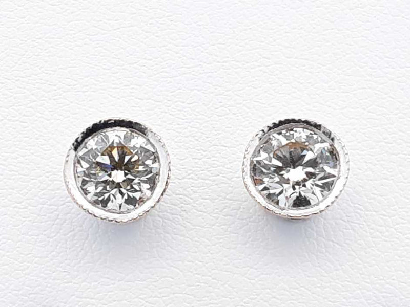2.0 Cttw Diamond & 18k White Gold Stud Earrings 5 Grams Fw1124lrxdu