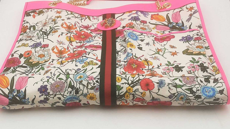 Gucci Canvas Flora Large Rajah Chain Tote Bag Sd0525czxsa