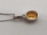 Citrine 0.925 Sterling Silver 4.5g Necklace Stud Earrings Ensemble Do0925lide